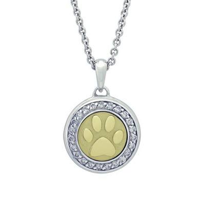 Diamond Paw Gold Cremation Pendant